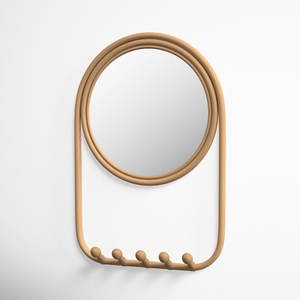 Espejo de pared de ratán plano Bergina - Product Image 4