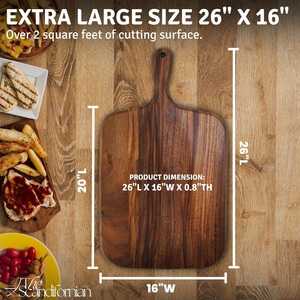 Premium <b>Wooden</b> Chopping Board with Strong Handle Smooth <b>Knife</b> Friendly Surface Durable Design Ideal for Cutting and Kitchen Use - Product Image 6