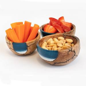 ชามเสิร์ฟเรซิ่นและไม้คุณภาพสูง ชามไม้ธรรมชาติ ชามใส่ผลไม้และสลัด ชามไม้สำหรับตกแต่งงานแต่งงาน ของตกแต่งบ้านและห้องครัว - Product Image 5