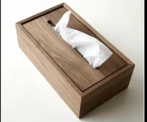 Boîte à mouchoirs en noyer de haute qualité, moderne et unique, avec logo personnalisé Boîte à mouchoirs en bois de noyer pour la maison, l'hôtel, le bureau et la cuisine - Product Image 2