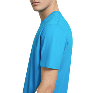 เสื้อยืดคอกลมแขนสั้นผ้าสแปนเด็กซ์/โพลีเอสเตอร์สำหรับผู้ชาย แบบเรียบ ย้อมสีพื้น ไม่ยับ ไม่เป็นขุย รับผลิตตามสั่งขายส่ง - Product Image 3