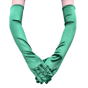 Gants longs en satin élastique pour mariée, 52 cm, au-dessus du coude, pour performance - Product Image 2
