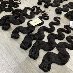 Super doble dibujado cutícula alineada extensiones de cabello humano paquete de ondas del cuerpo pelo de trama cruda terminaciones de alta calidad - Product Image 4