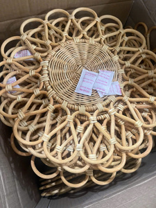 Eco Friendly Natural Rattan Placemat Handmade <b>Round</b> Woven <b>Table</b> <b>Mat</b> Durable Rattan Charger Plates for Dining Wedding Party Use - Product Image 5