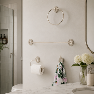 Luxury Vintage Bathroom Hardware Set Wall Mounted <b>Towel</b> Bar Ring <b>Hook</b> Toilet Paper Holder Decorative Metal Bathroom Accessories - Product Image 3