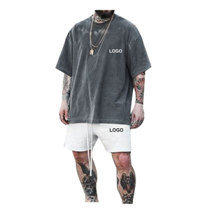 Wholesale 2 Pieces <b>Sets</b> Men's Casual Streetwear Oversized Fashion Short Sleeve T-shirt Shorts Sports Gym Tracksuit Men's <b>Sets</b> - Product Image 5