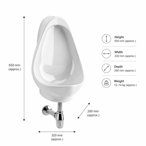 Urinario de Cerámica Ovalado Estilo Europeo 2026 |   Sanitarios Modernos Suspendidos en Pared para Proyectos Comerciales Modernos - Product Image 6