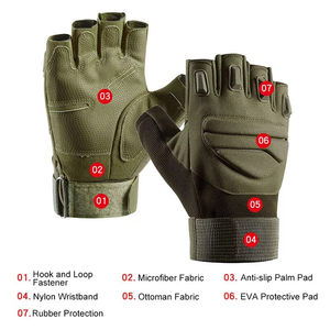 Gants tactiques demi-doigts anti-coupure, protection articulaire, sécurité, pour les fans de plein air, les forces spéciales, entraînement, en cuir, du Pakistan - Product Image 2