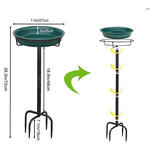 อ่างน้ำนกเซรามิกพร้อมเสาปักตกแต่งสวนสำหรับนก - Product Image 2