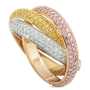 Luxury Women's 18K <b>Gold</b> <b>Cocktail</b> <b>Ring</b> With Round Brilliant Cut Diamond Geometric Design - Product Image 2