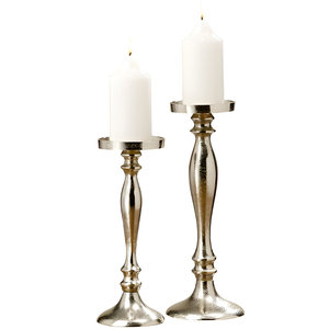 Portavelas alto de aluminio de alta calidad en dorado y plateado, soporte de metal para decoración del hogar y bodas. - Product Image 1