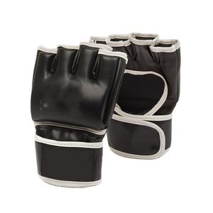 ถุงมือฟิตเนส MMA สำหรับฝึกซ้อมและแข่งขัน ถุงมือชกมวยแบบกำหนดเอง สีดำ ทำจากหนัง PU - Product Image 5