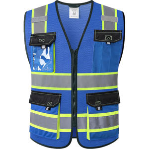 Gilets de sécurité réfléchissants haute visibilité pour hommes et femmes, avec poches, en tissu maillé, pour le travail - Product Image 1
