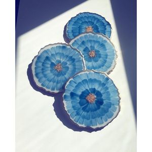 Modern Elegant Resin Coasters Oval and Round Design for Interiors <b>Beverage</b> <b>Serving</b> <b>Sets</b> - Product Image 3
