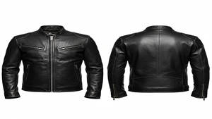 Nouveautés : Blouson d'hiver unisexe en cuir PU noir, chaud, imperméable, avec fermeture éclair et poches, coupe ajustée, style gentleman - Product Image 6