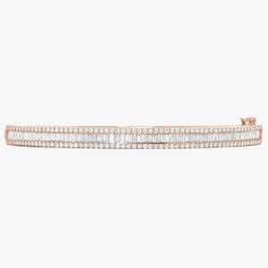 Lab Grown Diamond Bangles Stacking Minimalist Hinged <b>Cuff</b> <b>Bracelets</b> Wholesale 14k 18k Solid Gold Baguette Round Cut Manufacturer - Product Image 3