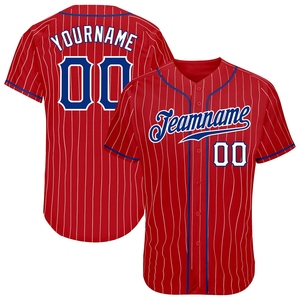 เสื้อเบสบอลแท้สีขาวลายทางสีแดงสีขาว - Product Image 1