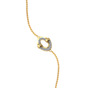 Pulsera de Oro de 18K con Diamantes de Imitación Florales Redondos para Mujer |   Elegante Pulsera de Cadena Ajustable |   Flor Geométrica Minimalista Cha - Product Image 2