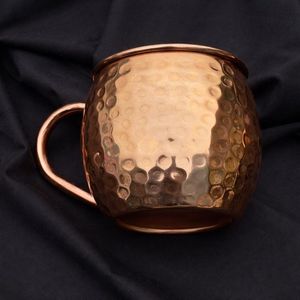 Taza de Cobre Puro para Cóctel Moscow Mule con Asa de Latón Premium, Taza Vintage Hecha a Mano para Bebidas, Café o Cerveza para Cocina - Product Image 1