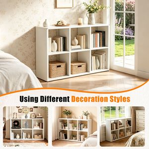 Kids & Teen <b>6</b>-<b>Cube</b> Metal Bookcase Display Shelf <b>Storage</b> Organizer 11.8" X 28" X 41" Easy Assembly for Living Room or Bedroom - Product Image 6