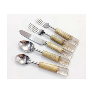 Ensemble de couverts en acier inoxydable et aluminium incroyablement élégant avec poignée artisanale en relief, service de couverts royal - Product Image 5