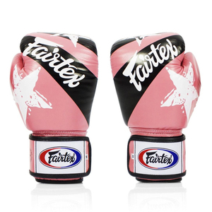 ถุงมือชกมวย Fairtex สีชมพู-ดำ คุณภาพสูง สำหรับฝึกซ้อมและแข่งขัน มวยไทย คิกบ็อกซิ่ง ผลิตจากหนังแท้ - Product Image 1