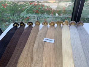 Extensions de cheveux humains vierges vietnamiens à pointes en kératine, super double drawn, couleur brun clair, 30 pouces - Product Image 3