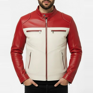 Custom Men High Street <b>Canvas</b> Leather <b>Jacket</b> Premium Quality Genuine Leather Breathable Windproof Winter Personalized Fit Stand - Product Image 1
