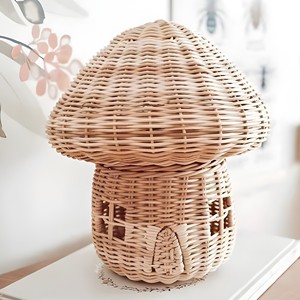 Maisonnette miniature en rotin faite à la main, design tendance, jouet pour enfants, maison de jeu écologique - Product Image 4