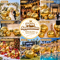 Grande boule miroir gonflable en PVC, ballon miroir brillant suspendu pour Noël, mariage, fête d'anniversaire, décoration