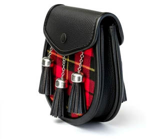 Sporran écossais traditionnel pour hommes en cuir écologique pour activités de plein air, couronne dorée - Product Image 2