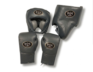 Protective <b>Boxing</b> Training <b>Set</b> Including Headgear and Lace Up Gloves for Athletes Gym Training and Practice - Product Image 6
