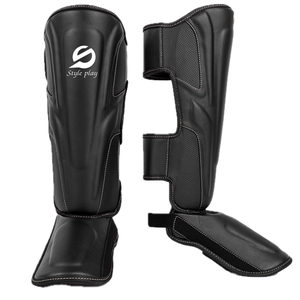 Protège-tibias de boxe professionnels pour hommes en cuir PU souple – Équipement de protection des jambes pour la boxe – En vente en ligne - Product Image 2
