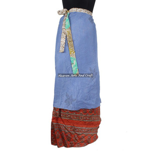 Indian Reversible Sari Wrap <b>Skirt</b> Rajasthani Fancy Reversible Silk <b>Long</b> Wrap <b>Skirt</b> Wholesale Manufacturer - Product Image 5