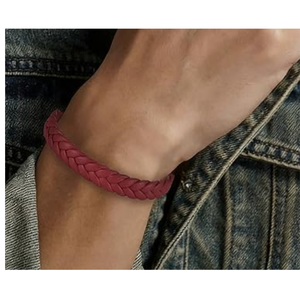Pulsera de Cuero Casual/Deportiva de Alta Calidad para Hombre, Ajustable y Trenzada - Product Image 3