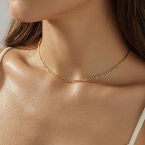 18K <b>Gold</b> Cable Chain Necklace Jewelry for Women Real <b>Gold</b> Fine Chain Minimalist <b>Gold</b> Necklace Luxury Jewelry OEM Supplier - Product Image 1