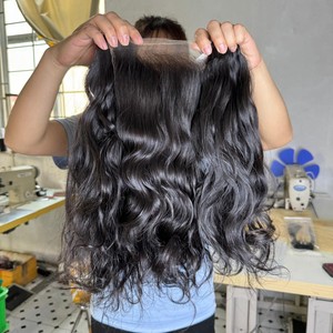 ผมต่อแบบหยักศกธรรมชาติผมทรงแอฟโฟรผมหยิกแบบไม่พันกันผมคนดิบที่ทำสีแบบไม่ผ่านกระบวนการพร้อมลูกไม้ความละเอียดสูง - Product Image 6