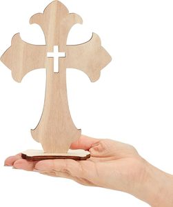 Croix en bois poli de qualité supérieure, faite à la main, antique, religieuse, à suspendre au mur pour la décoration de la maison et l'usage spirituel - Product Image 4
