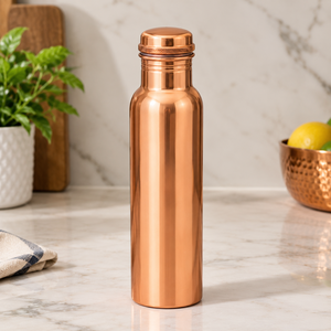 Bouteille d'eau écologique Daystar Trade en cuivre 99 %, design classique, portable pour l'extérieur et les voyages, couvercles inclus - Product Image 3
