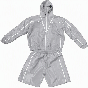 Custom DTG Printing Windbreaker Jacket & Shorts <b>Set</b> 100% Polyester Hooded Sports Jacket & Shorts <b>Set</b> Outdoor Wear - Product Image 1