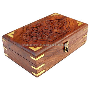 Boîte à bijoux en bois de designer avec décorations artistiques traditionnelles pour la maison et les cadeaux, boîtes de retour de mariage - Product Image 3