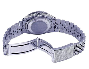 BOJ R.O.L.E.X.020 Montre Homme de Luxe à Quartz Analogique en Acier, Chiffres Romains, Moissanite Intégrale, 41MM, Résistance à l'Eau 3BAR, Style Hip Hop - Product Image 6