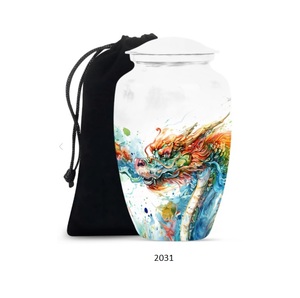 Urne funéraire en métal de haute qualité, grande, blanche, pour cendres humaines, design animalier, thème nature, pour adulte. - Product Image 1