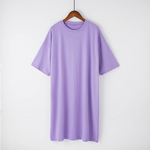 เสื้อยืดสตรีสีเขียวมะกอก100% ผ้าฝ้ายถักทรงหลวมแบบลำลองยาวระบายอากาศสีทึบ - Product Image 6