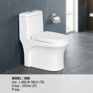 WC monobloc en céramique de luxe moderne, nouveau design, à siphon, qualité export pour salle de bain d'hôtel - Product Image 5
