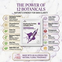 Masque en tissu hydratant et éclaircissant anti-âge exfoliant au collagène de Houttuynia Cordata BIAfekt, 30 jours d'hydratation