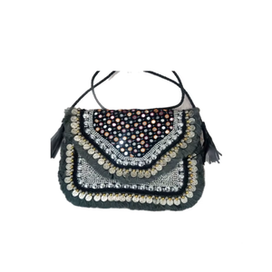 Bolso de mano vintage Banjara de yute con monedero, hecho a mano con bordados detallados para fiestas y eventos festivos - Product Image 4