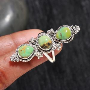 Genuine Green Arizona <b>Turquoise</b> Gemstone Hot Selling Vintage Style Women's Fine Sterling Silver Bezel Setting <b>Ring</b> - Product Image 1