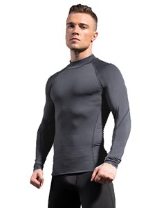 Men MMA Rash Guard Compression Shirt Turtle Neck <b>Long</b> <b>Sleeve</b> Athletic <b>Base</b> <b>Layer</b> Rash Guard For Gym Training Running Cycling Top - Product Image 2