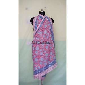 Wholesale Large Cotton Block Print Solid Color Sarong Pareo Beach Bikini Cover <b>Wrap</b> Scarf Women Summer Vacation Wear - Product Image 1